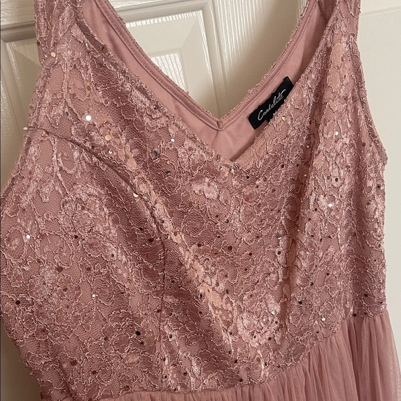 Sleeveless Sequin Lace Maxi Dress in Dusty Rose 16/18 XL - Picture 4 of 13